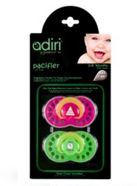  Adiri Logo Pacifiers (2 ),  2, 6-18  (. Pink and Green)