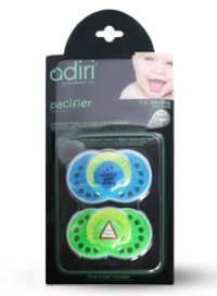  Adiri Logo Pacifiers (2 ),  2, 6-18  (. Blue and Green)